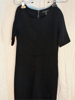 J. Crew Black Midi Sheath Dress with Short Sleeves